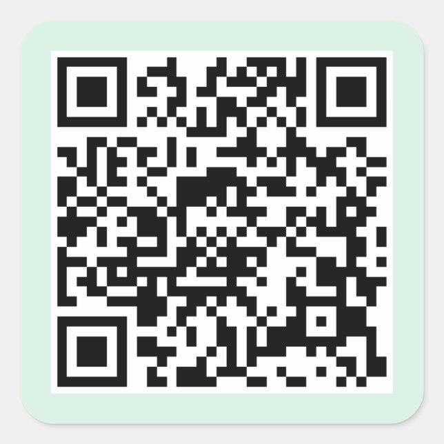 Light mint green QR code Square Sticker (Front)