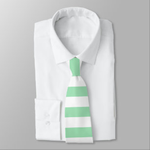 Light Mint Solid Colour Stripes Vacation Summer   Tie