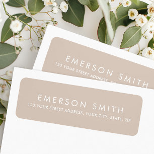 Light mocha brown minimal elegant return address