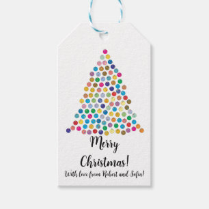 Light multicolor christmas tree gift tags