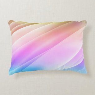 Light Multicolor, Rainbow cover with long lines. D Decorative Cushion