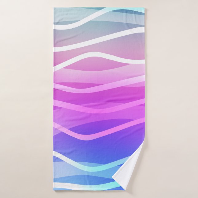 Light Multicolor, Rainbow layout with flat lines.  Bath Towel (Bath Towel)