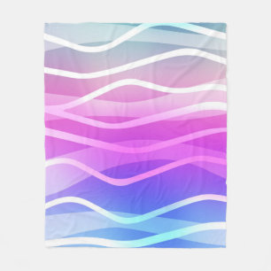 Light Multicolor, Rainbow layout with flat lines. Fleece Blanket
