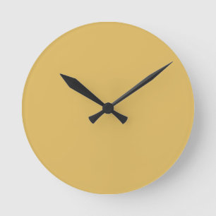 Light Mustard Yellow Solid Color Round Clock