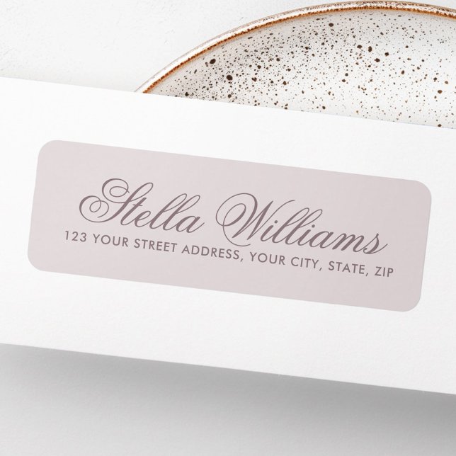 Light muted lavender calligraphy script (Light muted lavender calligraphy script label)