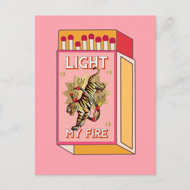 Light My Fire Matchbox Art Postcard (Front)