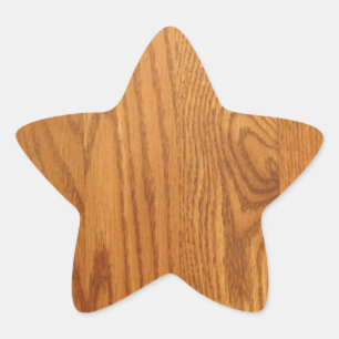 Light Natural Wood Grain Star Sticker