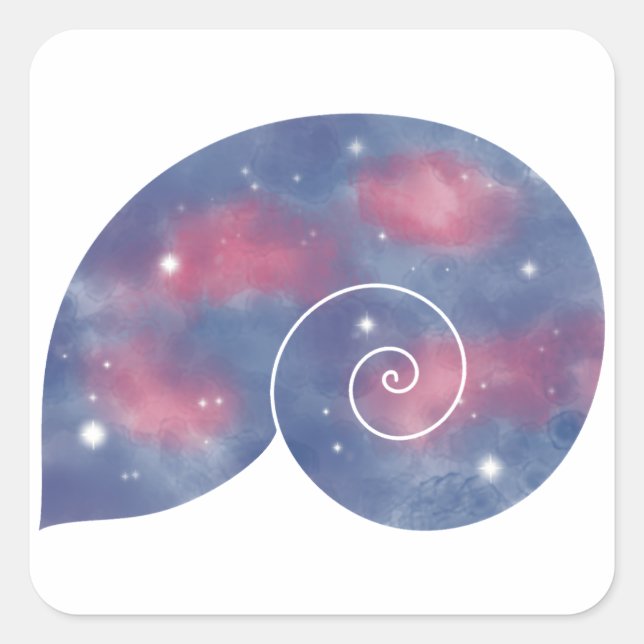 Light Nautilus Shell Starscape Sticker (Front)
