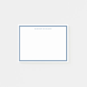 Light Navy Blue Border Basic Personalised  Post-it Notes