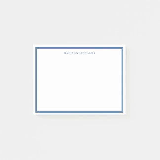 Light Navy Blue Border Basic Personalised  Post-it Notes
