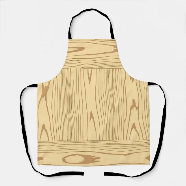 Light Oak Wood Grain Texture Minimalist Apron (Front)