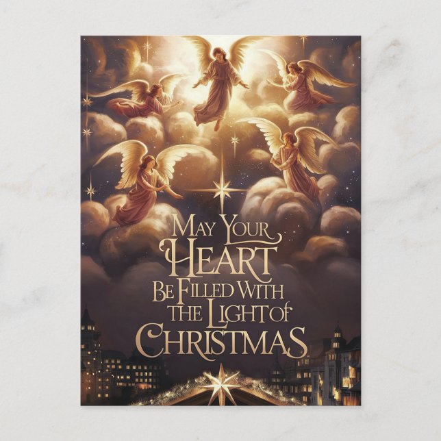 Light of Christmas Angelic Postcard Design (Front)