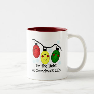Light of Grandma's Life  Holiday Tshirts and Gifts Two-Tone Coffee Mug