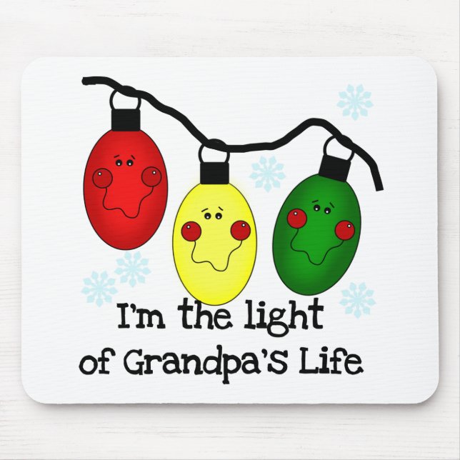 Light of Grandpa's Life Holiday Tshirts and Gifts Mouse Mat (Front)