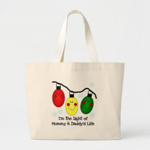 Light of Mummy and Daddy's Life Large Tote Bag
