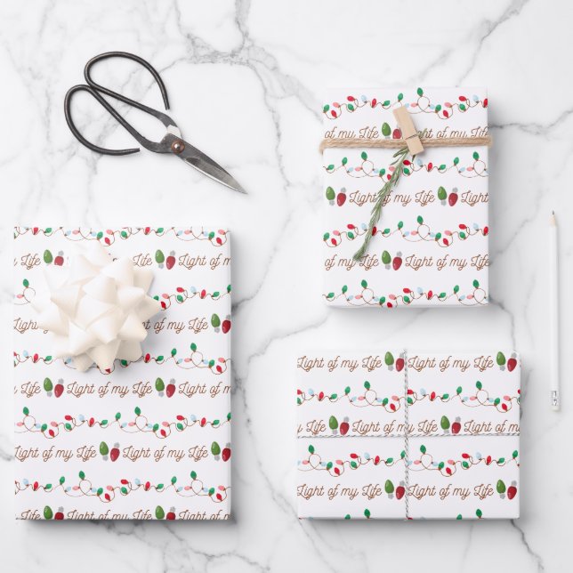 Light Of My Life Christmas Wrapping Paper Sheets  (Front)