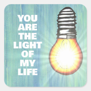 Light of my life square sticker