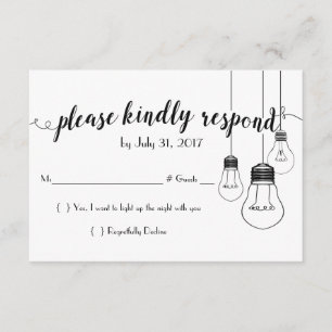 Light of my life wedding RSVP card