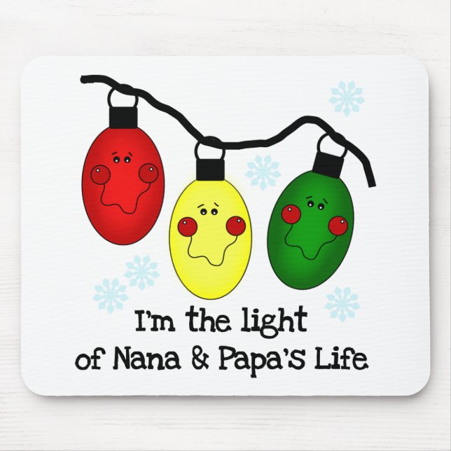 Light of Nana and Papa's Life Tshirts and Gifts Mouse Mat (Front)