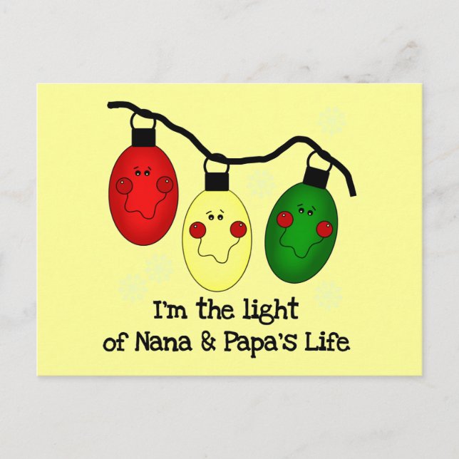 Light of Nana and Papa's Life Tshirts and Gifts Postcard (Front)