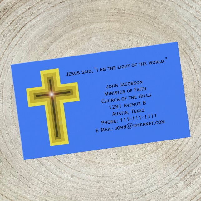 Light of the World Cross Christian Business Card (Creator Uploaded)