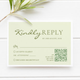 Light Olive Green Wedding RSVP Card