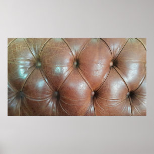 Light on brown leather sofa surface, textureabstra poster