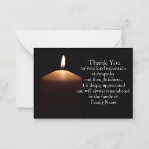 Light On The Dark After Funeral Thank You Cards