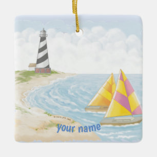 Light One Lighthouse Ceramic Ornament