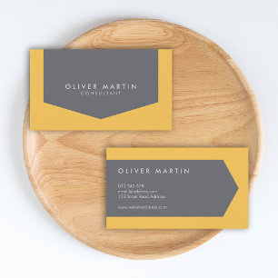Light Orange and Grey Modern Professional Business Card