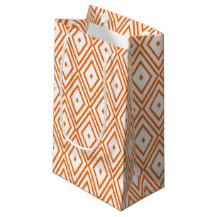 Light Orange and White Diamonds Small Gift Bag