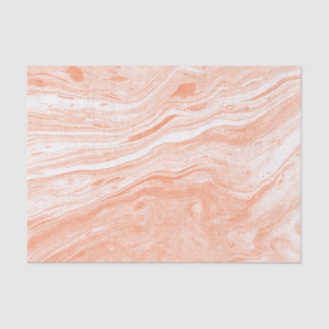 Light Orange And White Marble Pattern Tissue Paper (Front)