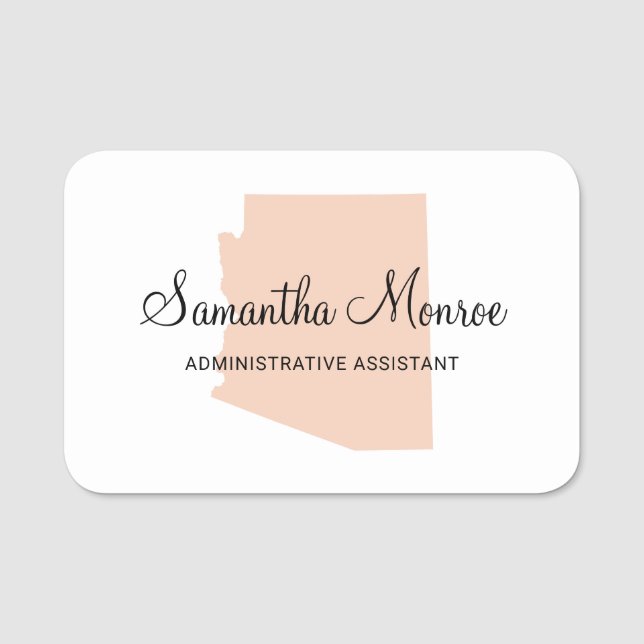 Light Orange Arizona Name Tag (Front)