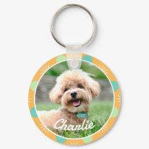 Light Orange Boho Pattern Personalised Pet Photo