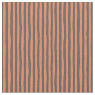 Light Orange & Dark Gray Wonky Stripes Fabric