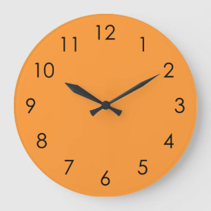 Light Orange Large Black Numbers Wall Clock