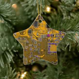 Light Orange PCB Circuit Board Design for IT Pros Ceramic Tree Decoration