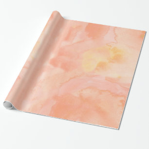 Light Orange Peach Watercolor Wrapping Paper