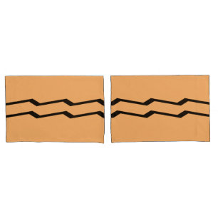 Light Orange Pillowcase Set with Geometric Water