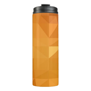 Light orange polygonal illustration, which consist thermal tumbler