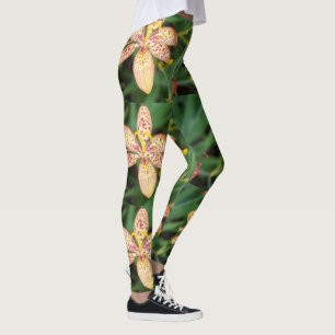 Light orange spotted Leopard lily leggings