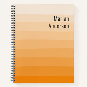 Light Orange Wavy Shades Personalised Text Notebook