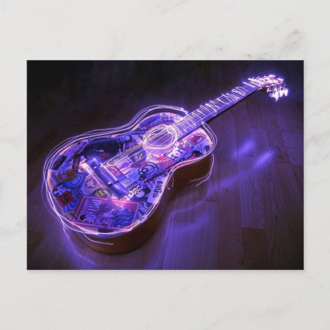 Light painting : guitar - postcard (Front)