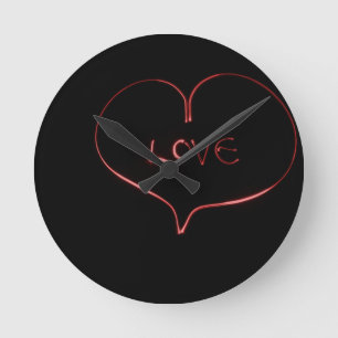 Light Painting Heart Round Clock