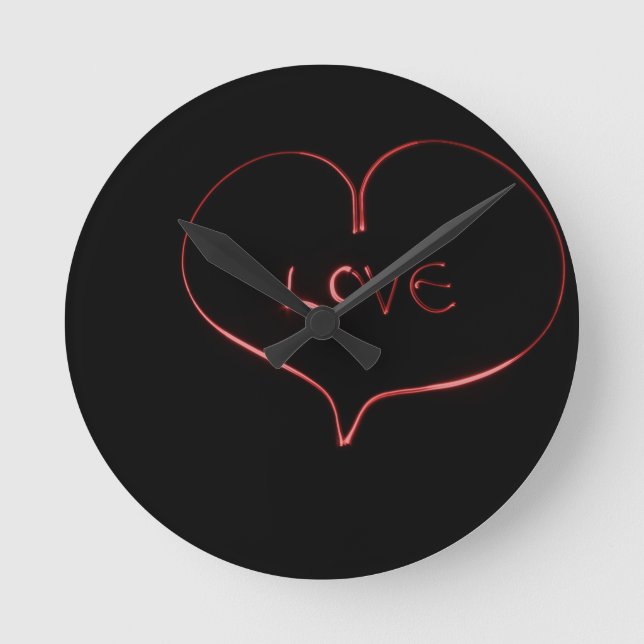 Light Painting Heart Round Clock (Front)