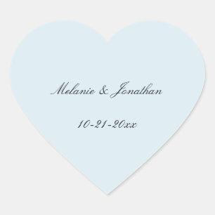 Light Pale Blue Wedding Heart Sticker