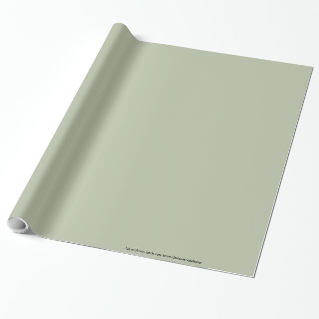 Light Pale Sage Green Elegant Neutral Solid Colour Wrapping Paper (Unrolled)