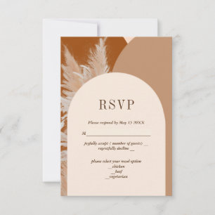 Light Pampass grass and Arches Wedding RSVP Card
