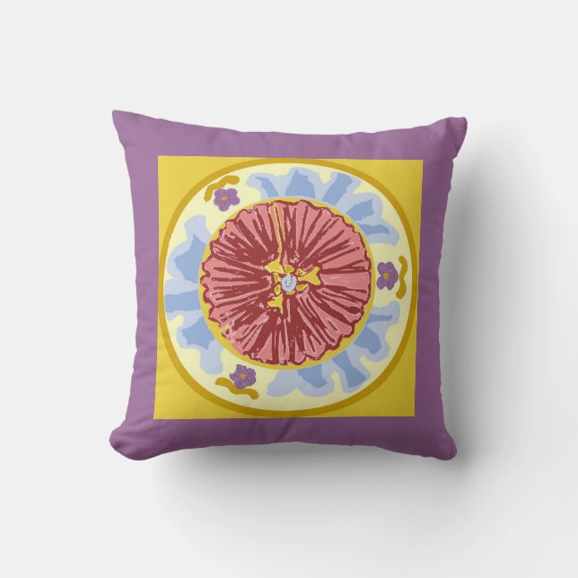 Light Passion Blooming Floral Throw Pillow (Front)