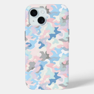 Light Pastel Camouflage iPhone 15 Case
